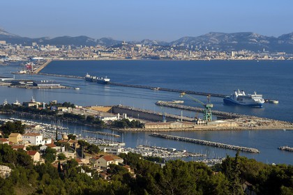 France, Bouches-du-Rhône (13), Marseille, Grand Port Maritime de Marseille ou GPMM, Bassins Est, port de plaisance de l'Estaque