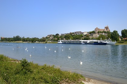 Germany, Baden-Wurttemberg, Breisach (formerly Altbreisach) also known as Vieux-Brisach in french along the Rhine river and overlooked by overlooked by the Romanesque St. Stephansmünster