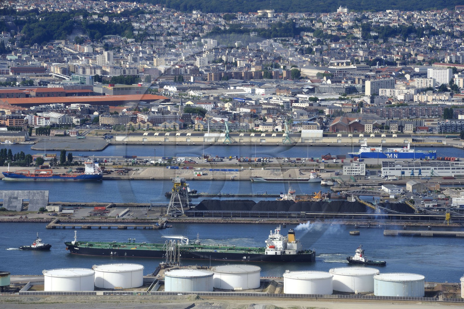 France, Seine-Maritime (76), Le Havre, le port de commerce (vue aérienne)