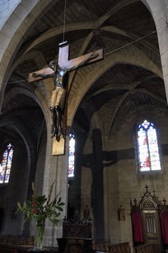 France, Cantal, Saint Flour, Saint Pierre (St Peter) cathedral, the black Christ in painted walnut wood dated between the 11th and 13th century