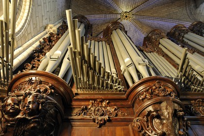 France, Paris, Ile de la Cite, the Notre Dame Cathedral, the organ