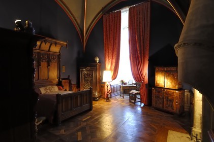 France, Maine et Loire, Chateau de Montreuil Bellay, bedroom