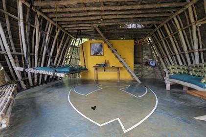 Tanzanie, archipel de Zanzibar, île de Unguja (Zanzibar), côte ouest, Eco-bungalows de la réserve naturelle de Chumbe Island Coral Park