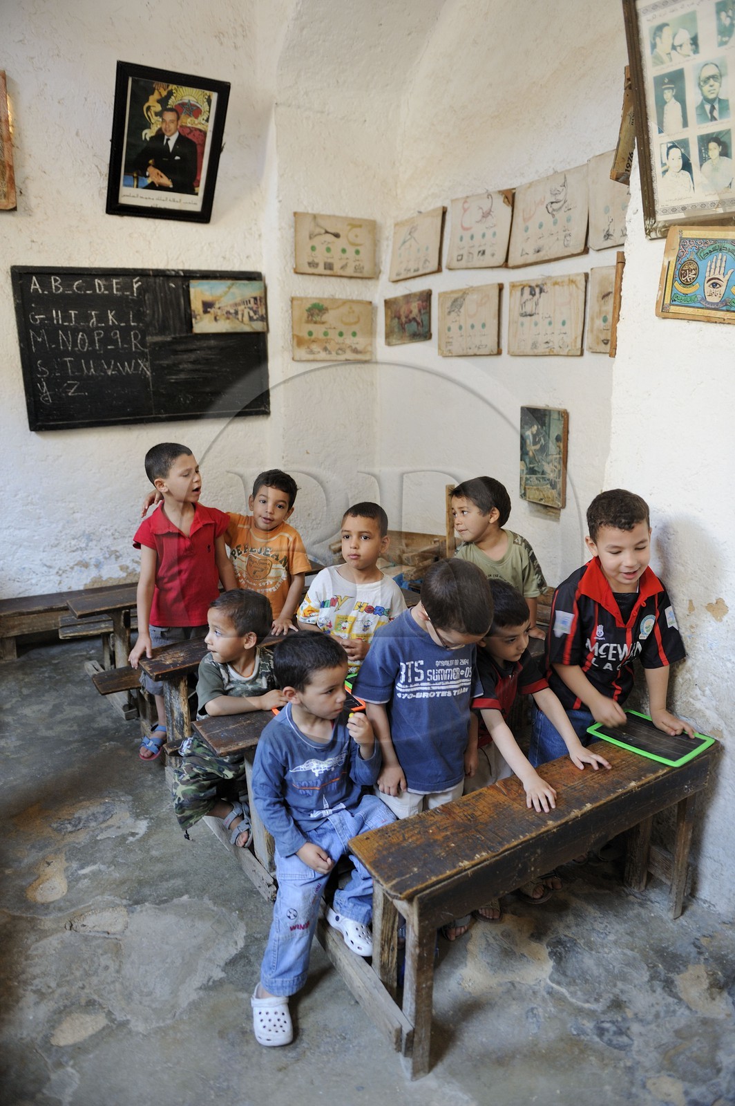 Maroc, Moyen Atlas, Fès, ville impériale, médina classée Patrimoine Mondial de l'UNESCO, Fès el Bali, quartier des Andalous, école primaire