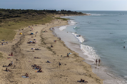 France, Charente Maritime, Oleron island, Saint Georges d'Oléron, Chaucre beach (aerial view)