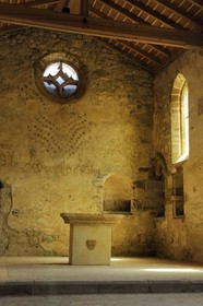 France, Aude, Lagrasse village, labelled Les Plus Beaux Villages de France (The Most Beautiful Villages of France), former dormitory of Sainte Marie de Lagrasse Abbey, Chapel of St. Bartholomew