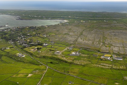 Republic of Ireland, County Galway, Aran Islands, Inishmore (aerial view)