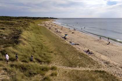 France, Charente Maritime, Oleron island, Saint Georges d'Oléron, Chaucre beach (aerial view)