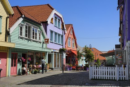 Norway, Rogaland County, Stavanger, wooden houses in the old town