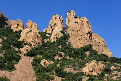 France, Var, Agay area next to Saint-Raphael, Massif de l'Esterel (Esterel Massif), Massif of Cap Roux