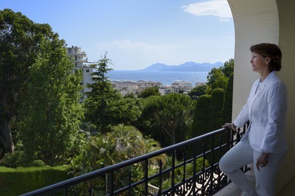 France, Alpes Maritimes, Cannes, the Villa La Californie where Picasso lived, today renamed the Pavillon de Flore by Marina Picasso, Marina Picasso granddaughter of Picasso, the view from the villa