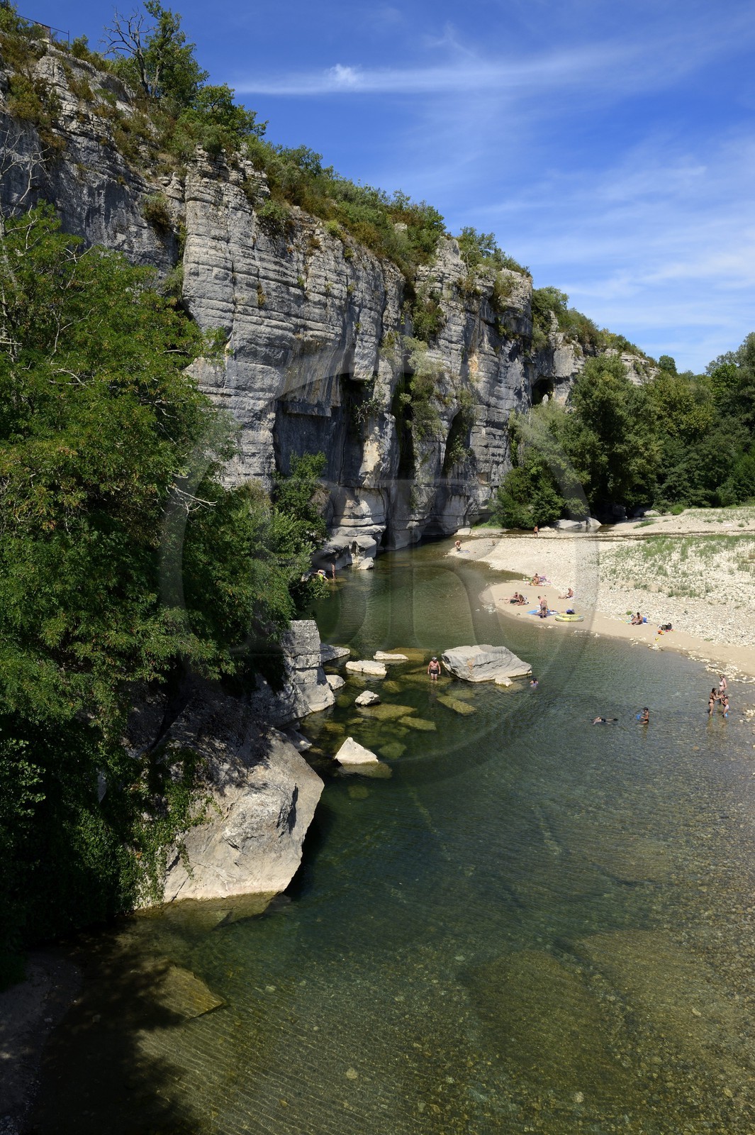 France, Ardeche, Gorges de l'Ardeche, Labeaume, La Beaume River Narrow Pass