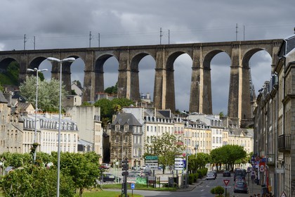 France, Finistere, Morlaix, the viaduct above the city center