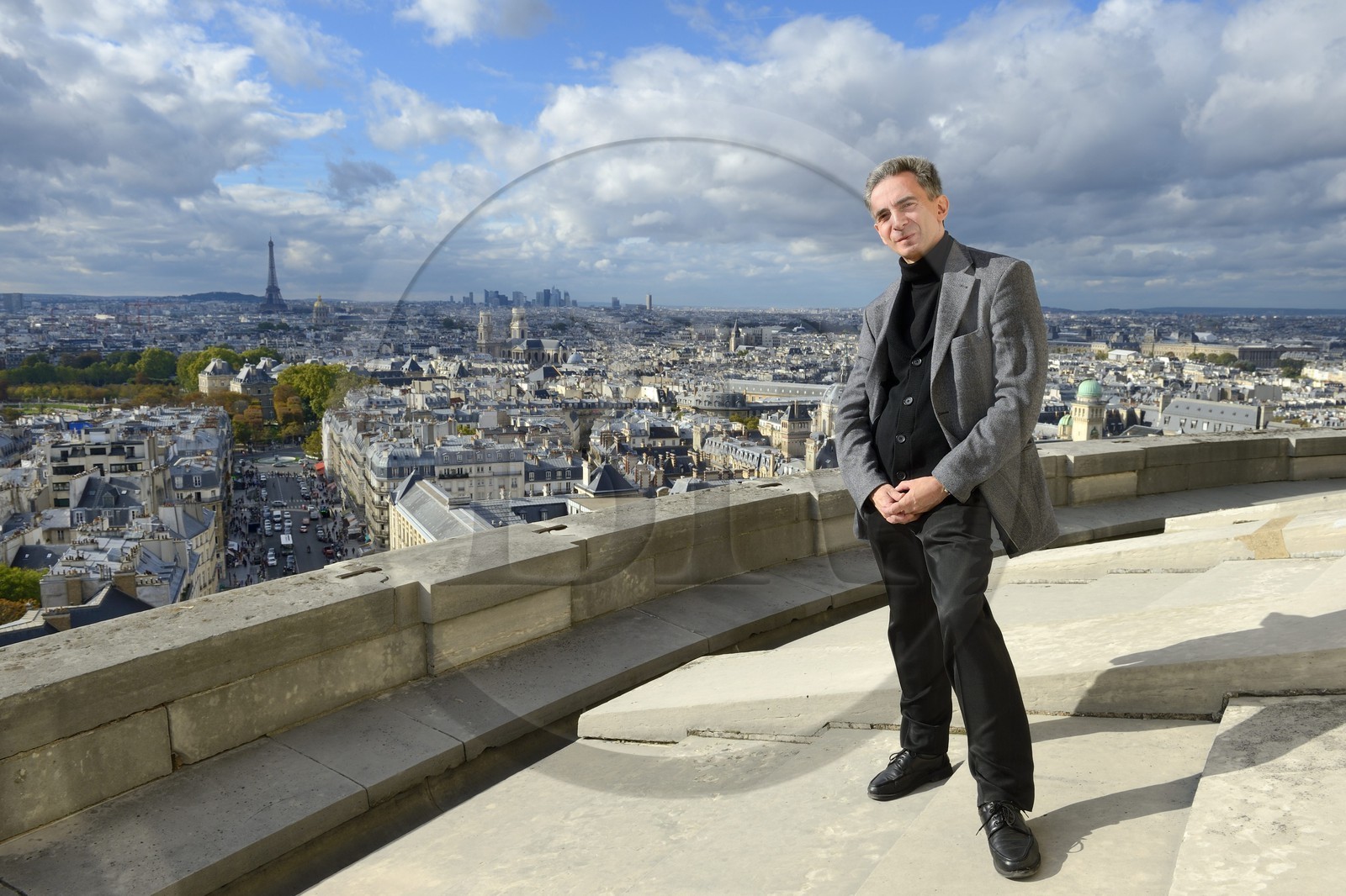 France, Paris (75), Pascal Monnet, administrateur du Panthéon, sur le toit du Panthéon