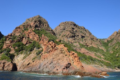 France, Corse-du-Sud (2A), Golfe de Girolata, classé Patrimoine Mondial de l'UNESCO, Réserve naturelle de la presqu'île de Scandola