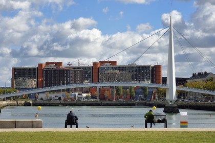 France, Seine Maritime, Le Havre, the footbridge of the Bassin du Commerce