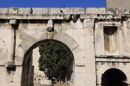 France, Gard, Nimes, Auguste Gate, entrance of Via Domitia