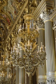 France, Paris, Garnier Opera, chandelier in the Grand Foyer