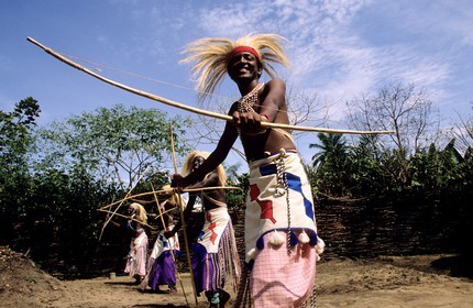 Burundi, traditional dancer Intore (Rwandan dance)