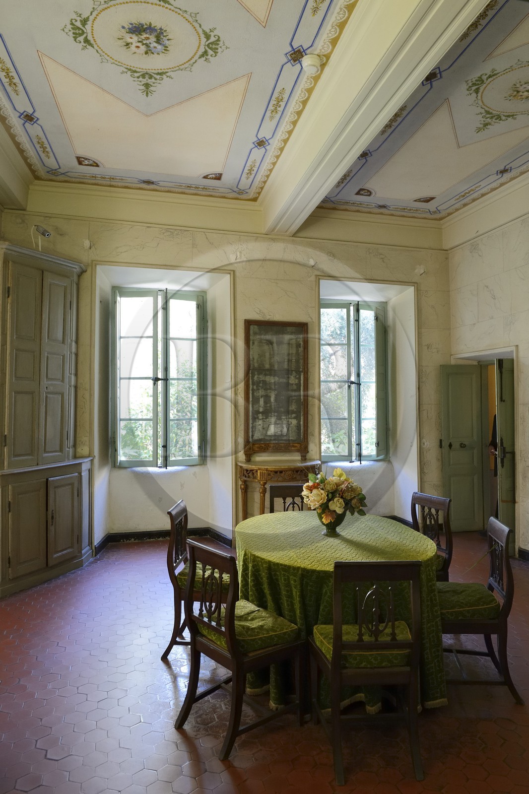 France, Corse-du-Sud (2A), Ajaccio, Musée de la Maison Bonaparte dans la maison natale de Napoléon Bonaparte, la salle à manger