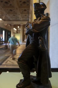 Italy, Tuscany, Elba Island, San Martino, the Villa Napoleonica bought by Napoleon 1st during his exile, statue of the emperor in the gallery built in 1851 by the Russian prince Alexander Demidoff