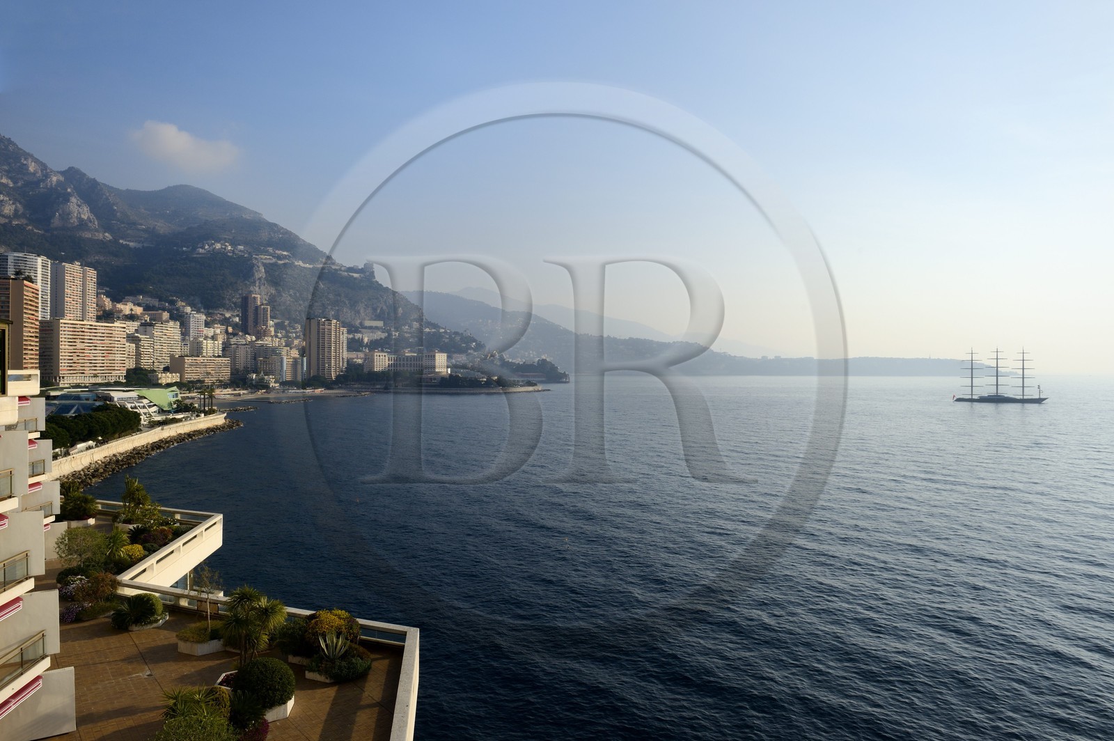 Principality of Monaco, Monaco, Monte-Carlo, Fairmont Hotel overlooking the Monaco bay