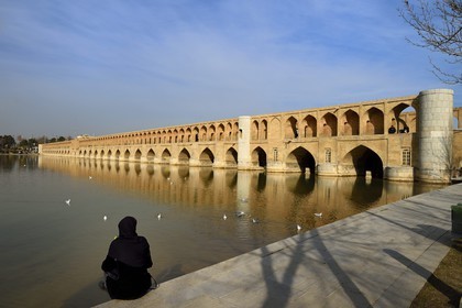 Iran, Isfahan Province, Isfahan, Si-o-se Pol, Allahverdi Khan Bridge also known as the bridge of thirty-three spans