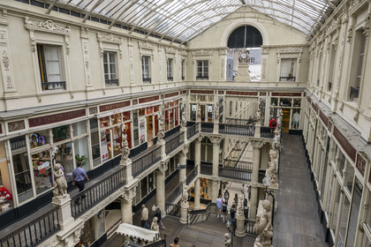 France, Loire Atlantique, Nantes, Graslin district, Passage Pommeray, shopping arcade from 1843 designed by architects Jean-Baptiste Buron and Hippolyte Durand Gasselin