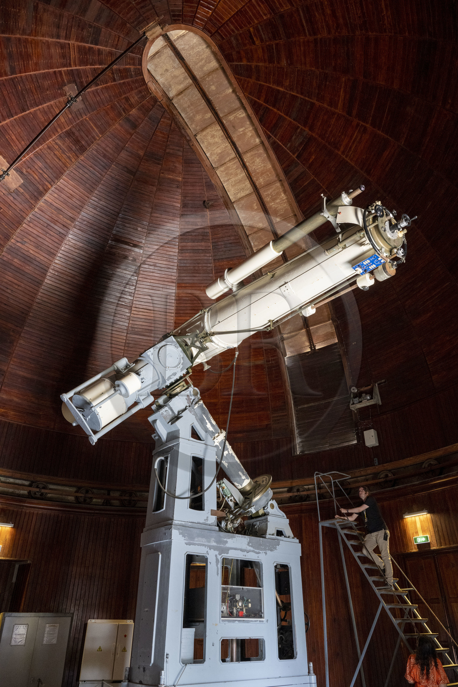 France, Alpes-Maritimes (06), Nice, le Mont Gros, l'observatoire conçu par l'architecte Charles Garnier, la lunette du Petit Equatorial