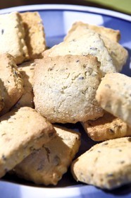 France, Alpes de Haute Provence, La Mure-Argens, the lavender cookies called Petits Bleus (small blue) made by the Boite à Biscuit in Digne-les-Bains