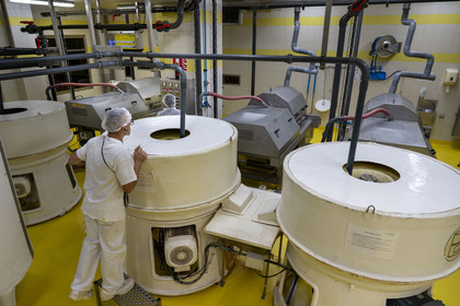 France, Cote d'Or, Climats terroirs of Burgundy listed as World Heritage by UNESCO, Beaune, the Fallot mustard factory, production workshops