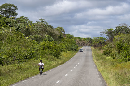 France, Guyane, Sinnamary, la route nationale 1(N1) reliant Cayenne à Saint-Laurent-du-Maroni