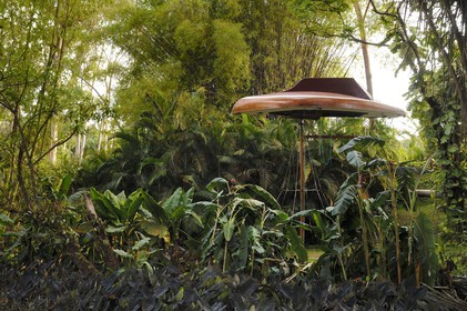 Brasil, Minas Gerais state, Brumadinho, Centro de arte contemporanea Inhotim (contemporary artwork center), The Mahogany Pavilion (Mobile Architecture N°1) (2004) by Simon Starling