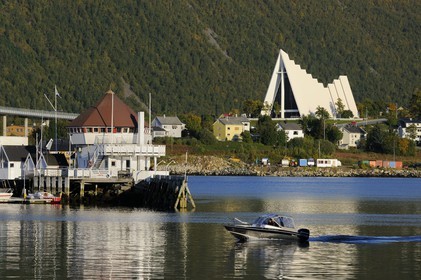 Norway, Troms County, Tromso, the Arctic Cathedral at Tromsdalen