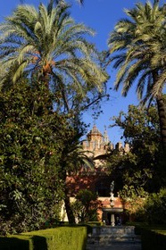 Spain, Andalusia, Seville, the Alcazar of Seville (Reales Alcazares de Sevilla), listed as World Heritage by UNESCO, garden of the Dames (jardin de las Damas)