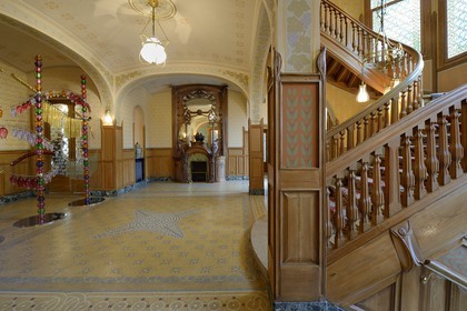 France, Marne, Reims, the Villa Demoiselle of Art Nouveau style, the monumental fireplace Majorelle