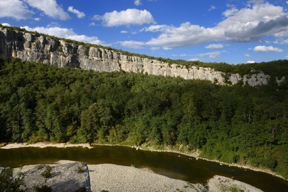 France, Ardeche, Ruoms, the Ardeche River in the Ruoms to Pradons Narrow Pass, cirque de Giens