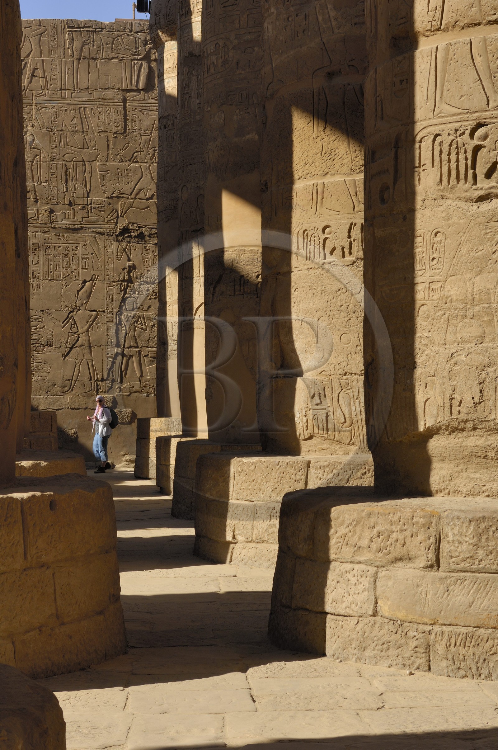 Egypte, Haute Egypte, vallée du Nil, Louxor, Karnak, classé Patrimoine Mondial de l'UNESCO, Grande Salle Hypostyle