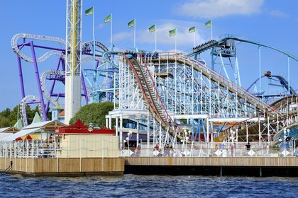 Sweden, Stockholm, Djurgarden, Gröna Lund amusement park, roller coaster