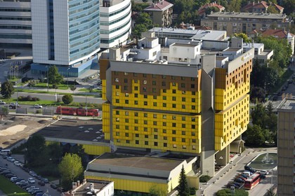 Bosnia and Herzegovina, Sarajevo, the Holiday Inn hotel from where journalists observed the city's three-year siege between 1992 and 1996
