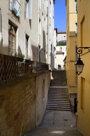 France, Rhône (69), Lyon, site historique classé Patrimoine Mondial de l'UNESCO, quartier de la Croix-Rousse, passage Thiaffait
