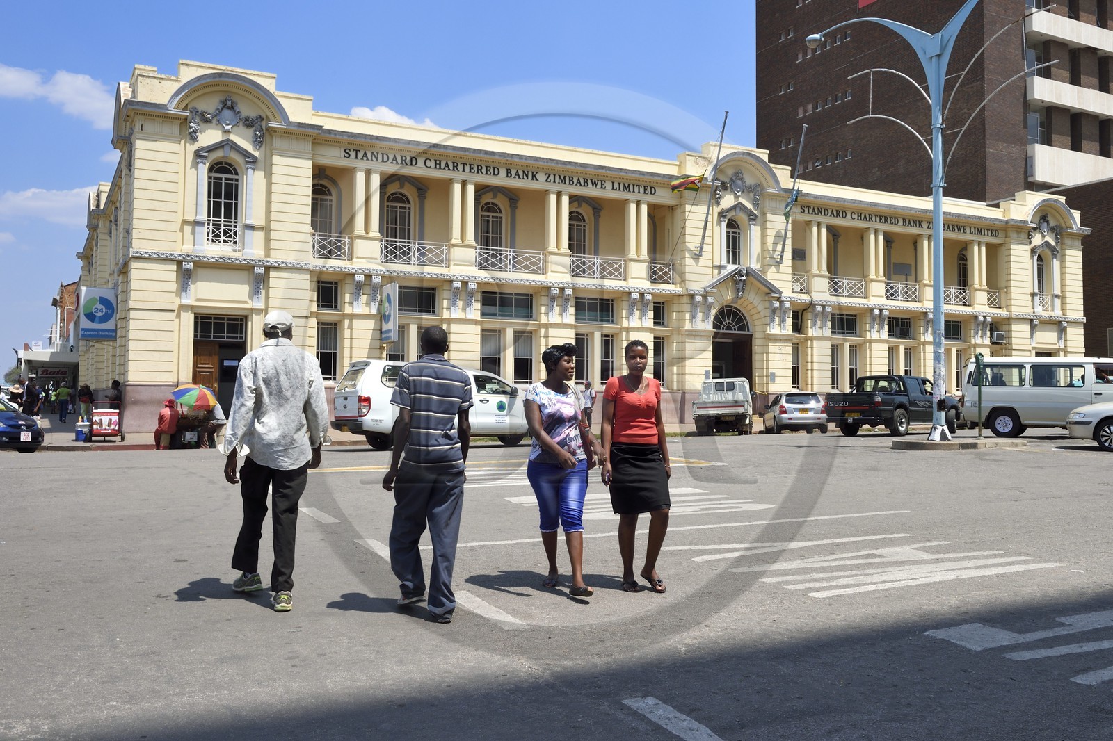 Zimbabwe, Bulawayo, à l'angle de Fife street et 8ème avenue dans le centre ville