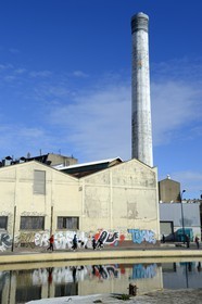 France, Seine-Saint-Denis (93), Pantin, l'ancienne grande blanchisserie de Pantin créée en 1883 au bord du canal de l'Ourcq