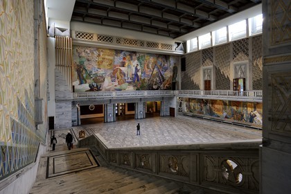 Norway, Oslo, Town Hall (Radhuset), room of the city council of Oslo where the Nobel prize ceremony takes place each year