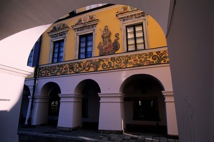 Pologne, région de Lublin, ville Renaissance de Zamosc classé Patrimoine Mondial de l' UNESCO, maison dite de La Madone sur la place du marché, construite par de riches commerçants arméniens