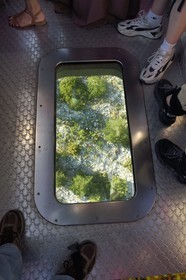 France, Var, Toulon, floor window in the Mont Faron cable car