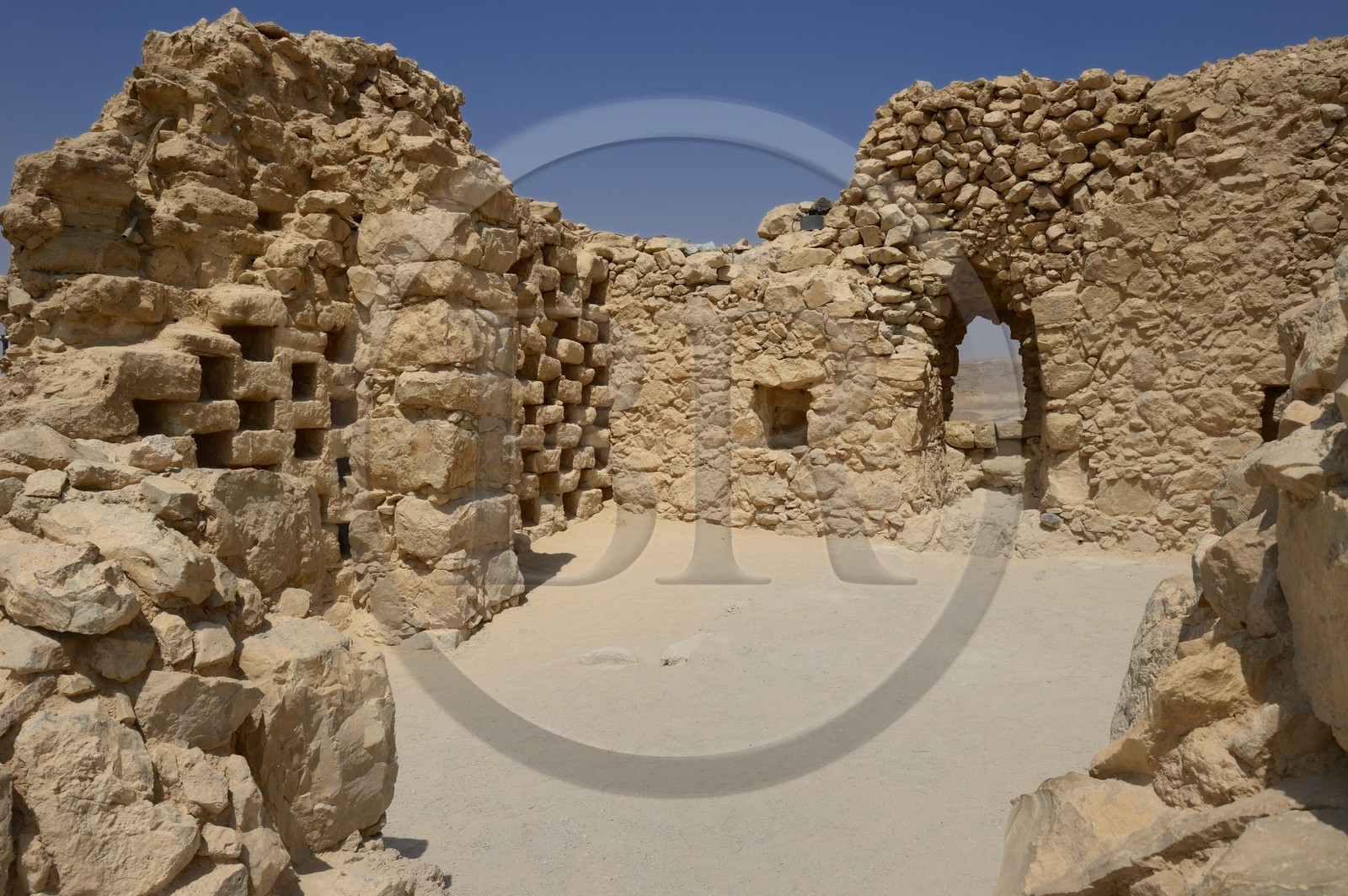 Israel, désert du Neguev, forteresse de Massada, classée Patrimoine Mondial de l'UNESCO, colombarium