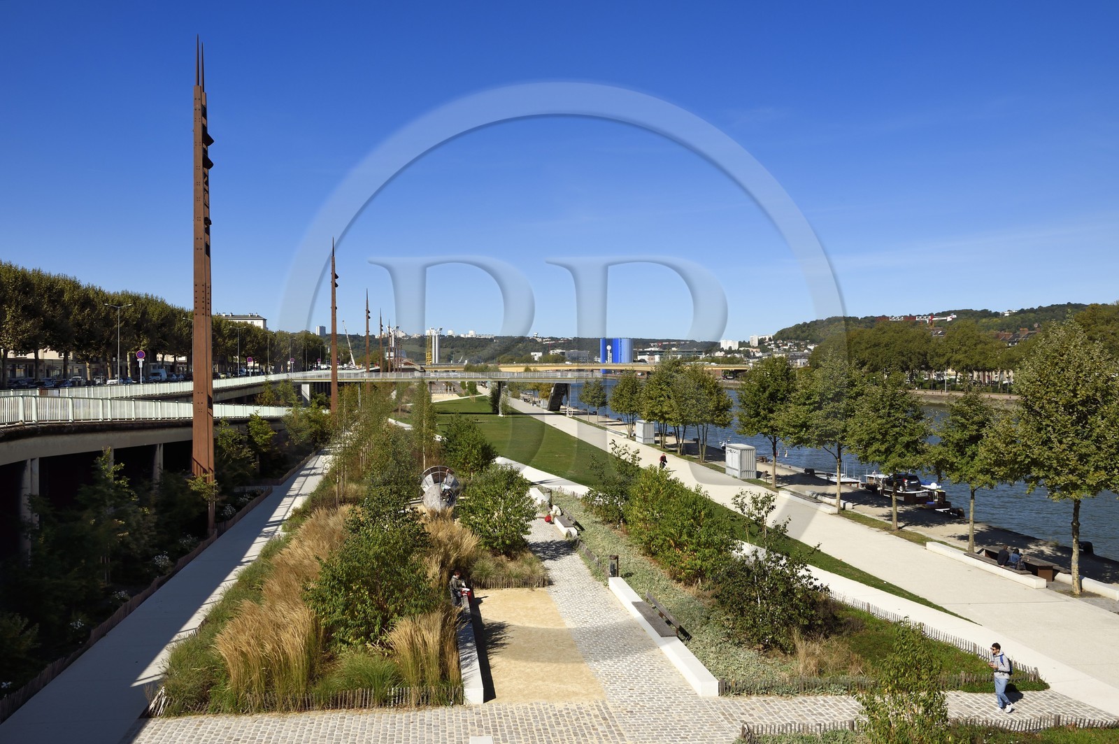 France, Seine-Maritime (76), Rouen, jardins sur les quais rive gauche nouvellement aménagés