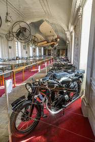 France, Cote d'Or, Côte de Beaune, Savigny-les-Beaune, the castle with museums and collections of fighter planes, Abarth racing cars, motorcycles, straddle tractors, models, fire trucks