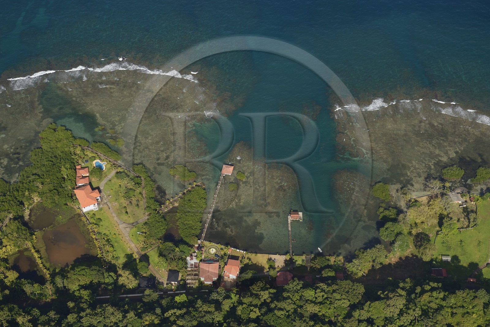 Panama, Colon Province, the Caribbean coast towards Portobelo (aerial view)